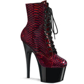 7" Heel ADORE-1020SP Red Snake Print